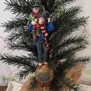 Dept. 56 A Christmas Carol Bob Gratchit and Tiny Tim Vintage Christmas Ornament